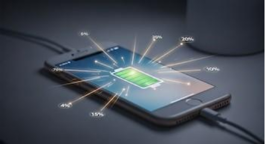 Interfaz de estado de batería en un dispositivo iPhone