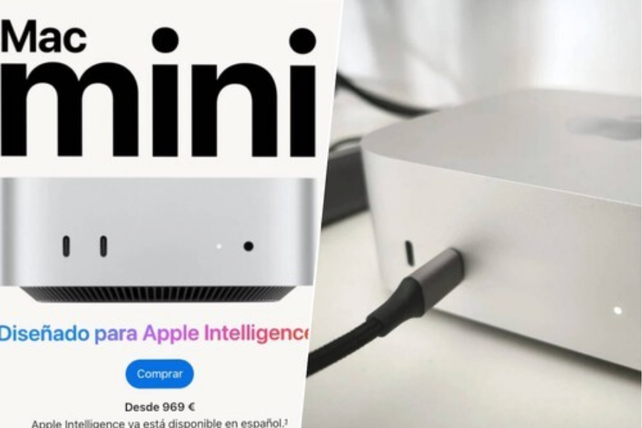 Nuevo modelo de Mac Mini de Apple sobre un escritorio