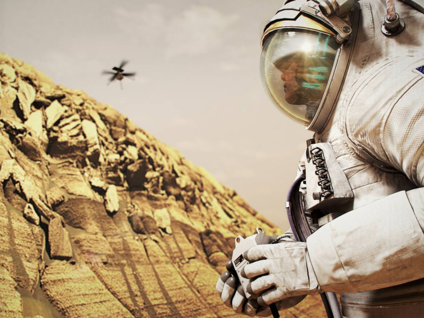 Representación de la superficie de Marte y la habitabilidad humana