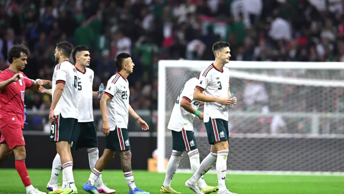 Jugadores de la Selección Mexicana en el Estadio Banorte