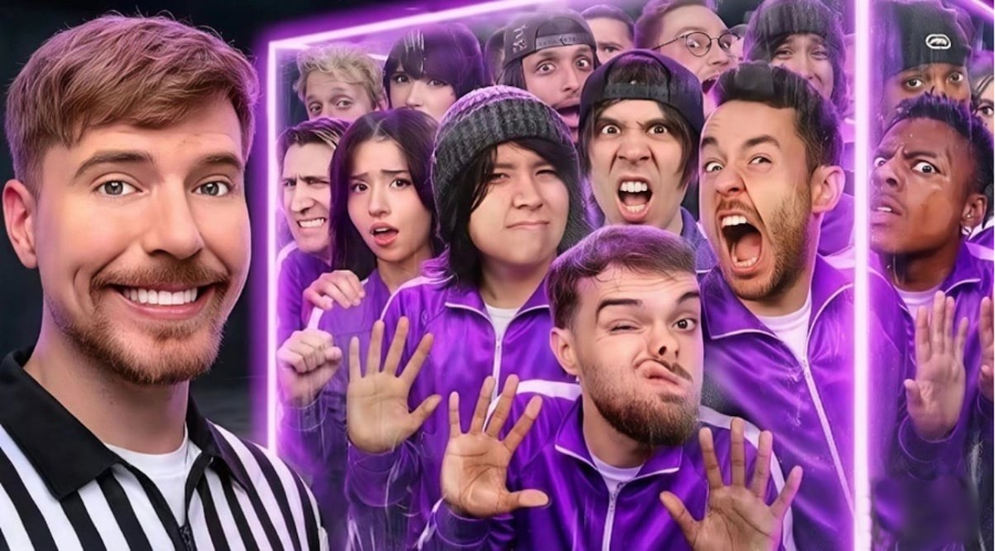 MrBeast posando para su canal de YouTube con más de 400 millones de seguidores