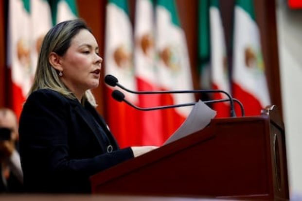 Yeraldine Bonilla Valverde tras convertirse en gobernadora interina de Sinaloa